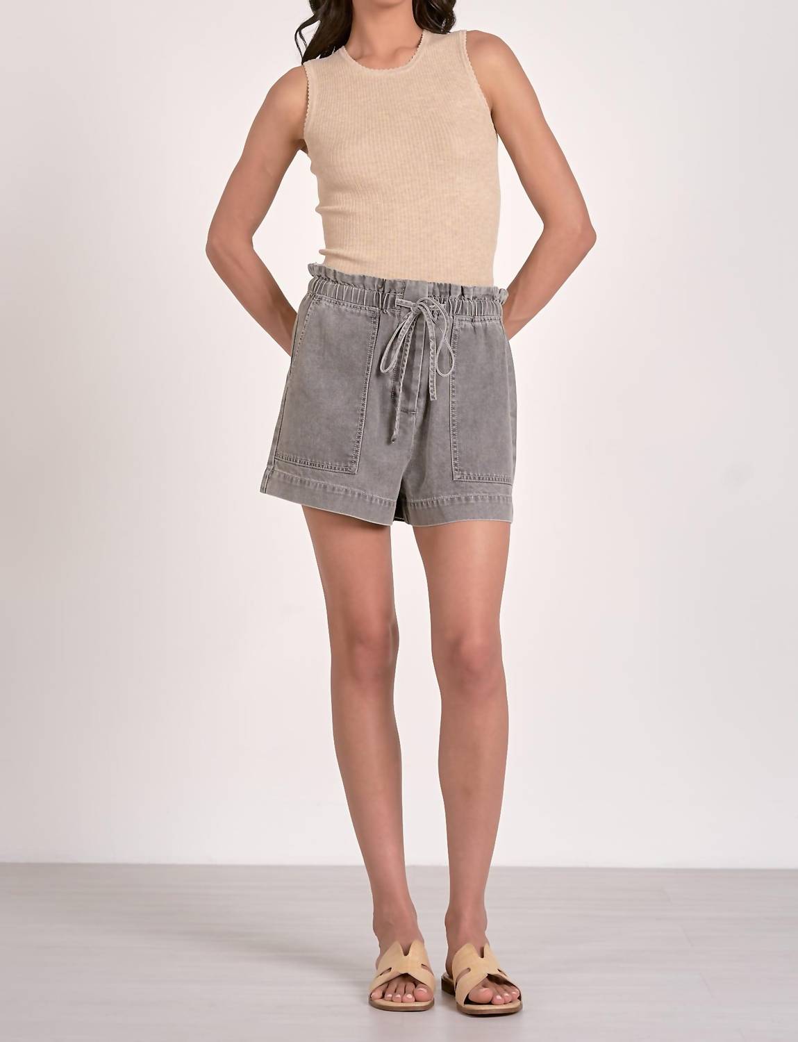 Elan - Drawstring Jean Shorts