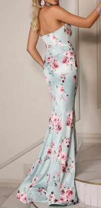 PORTIA&SCARLETT Sweatheart floral gown in mint multi - women's dress - detail view