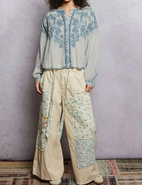 Pol - Muted Denim Top