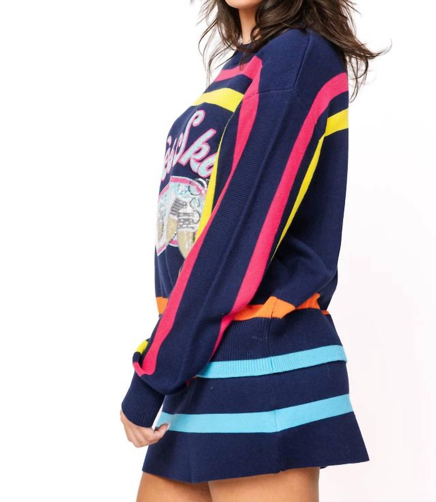 Queen Of Sparkles - Apres Ski Stripe Sweater