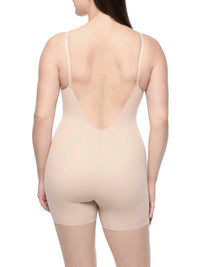 TC Fine Intimates Dress Rehearsal Low-back Mid-thigh Shaping Bodysuit in beige - women's shirt - detail view