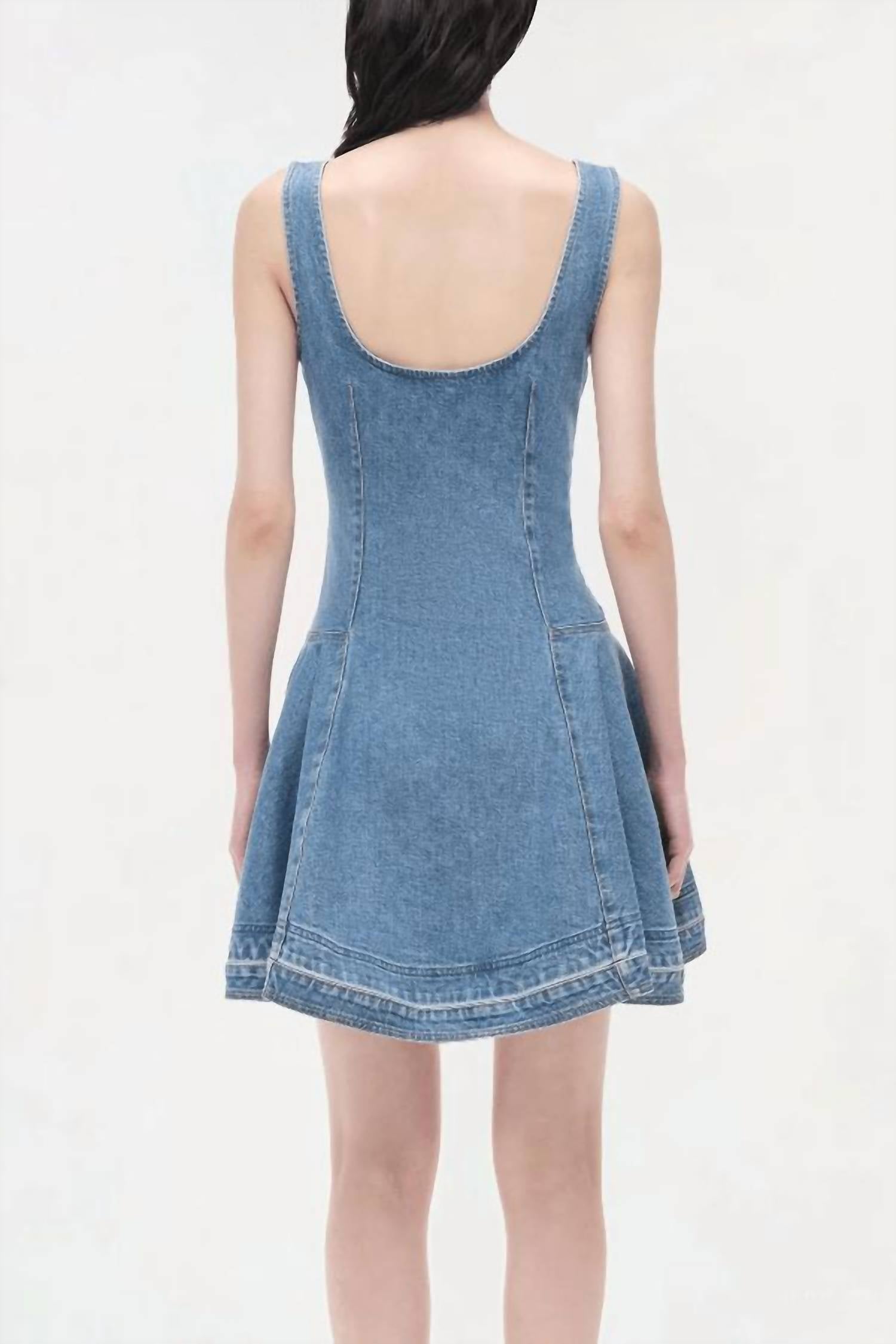 SIMKHAI Eleodra Denim Mini Dress in zanpa 1 - women's dress - view 4