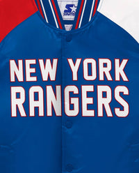 Starter - Youth New York Rangers Varsity Satin Full-snap Jacket