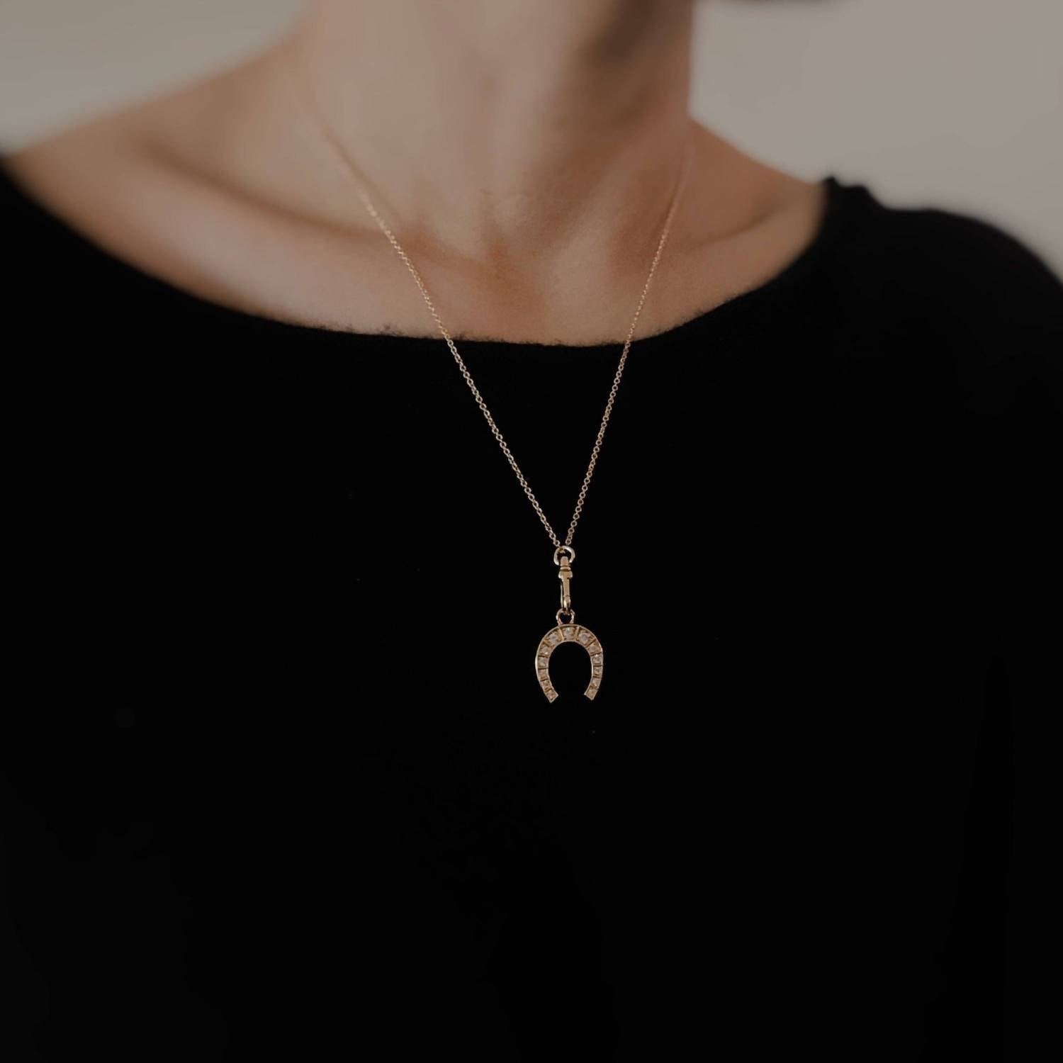 Ellison+Young - Women's Pavé Horseshoe Western Pendant Necklace