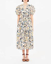 Ulla Johnson Adriana Short Sleeve Midi Dress in magnolia - women's dress