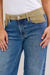 Judy Blue - Corduroy Waist Straight Leg Jeans