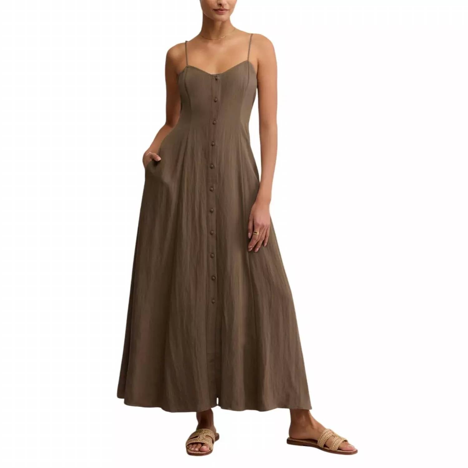 Z Supply - Angel Eyes Airy Sweetheart Midi Dress