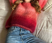 Rose Carmine Long Sleeve Crew Sweater in tie dye grenad bordo - women's sweater - alternate view