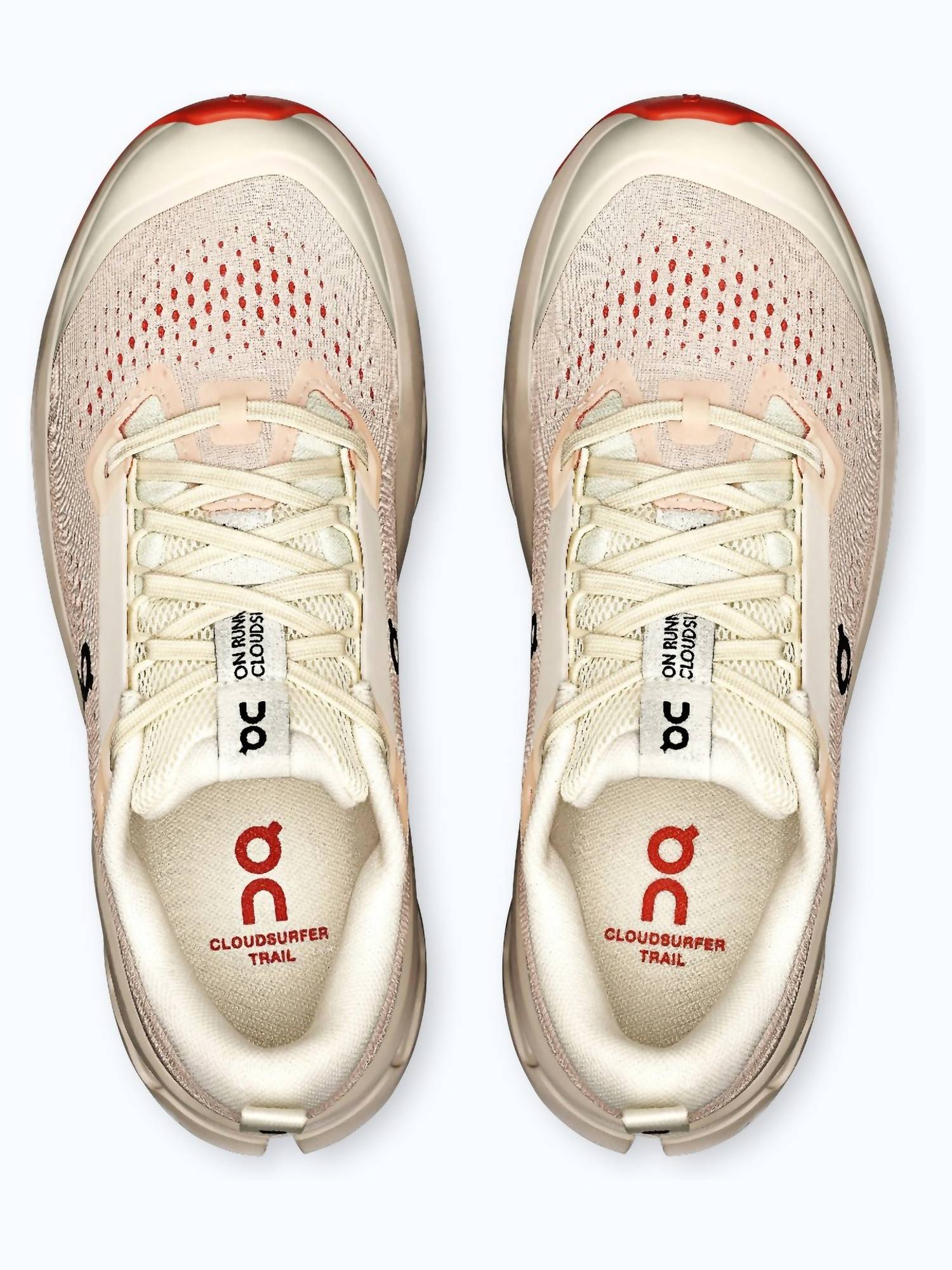 On Running Women's Cloudsurfer Trail 2 Trail Running Shoes in ivory salmon - women's shoe - view 4