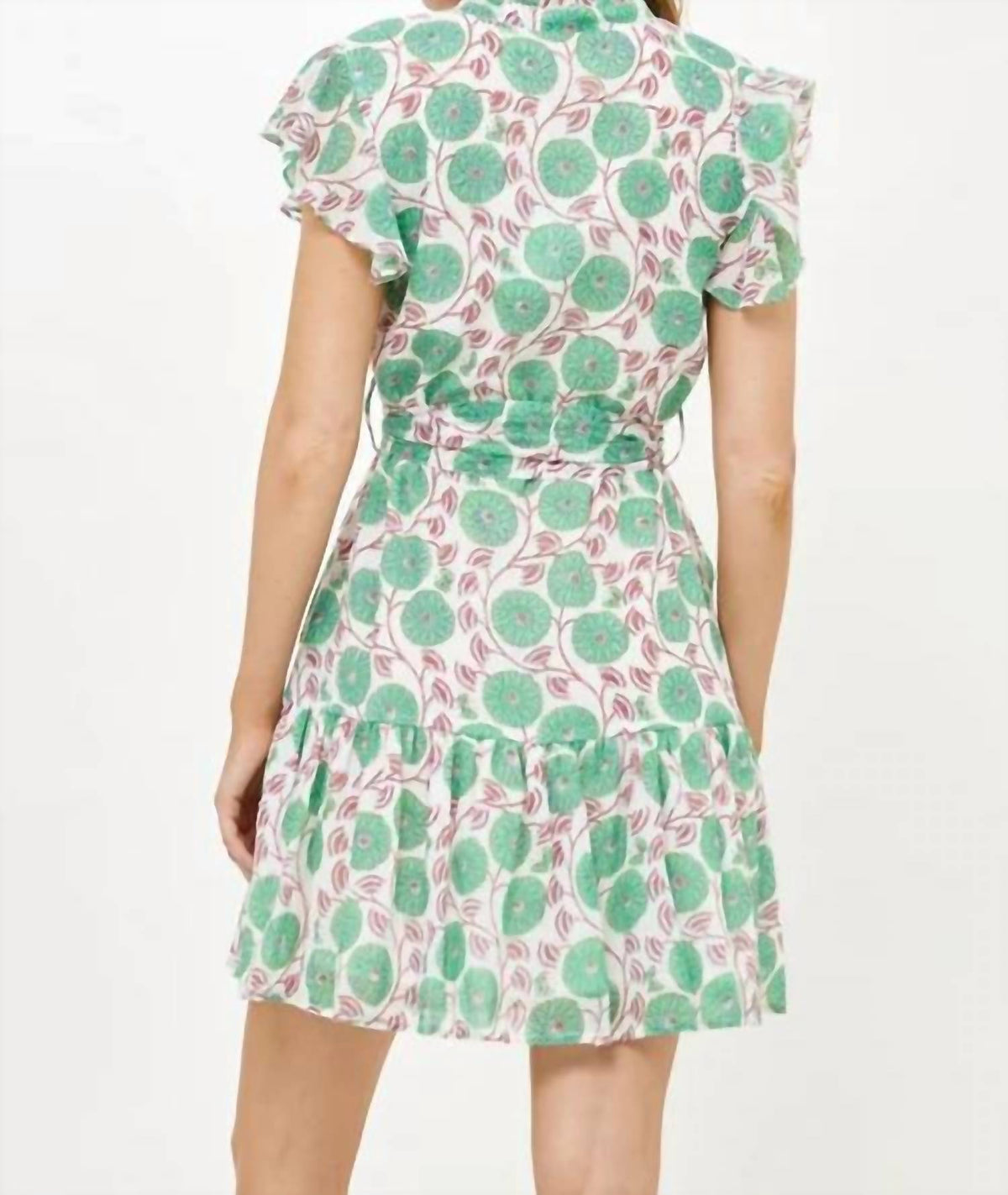 Oliphant - Ruffle Collar Button Mini Dress