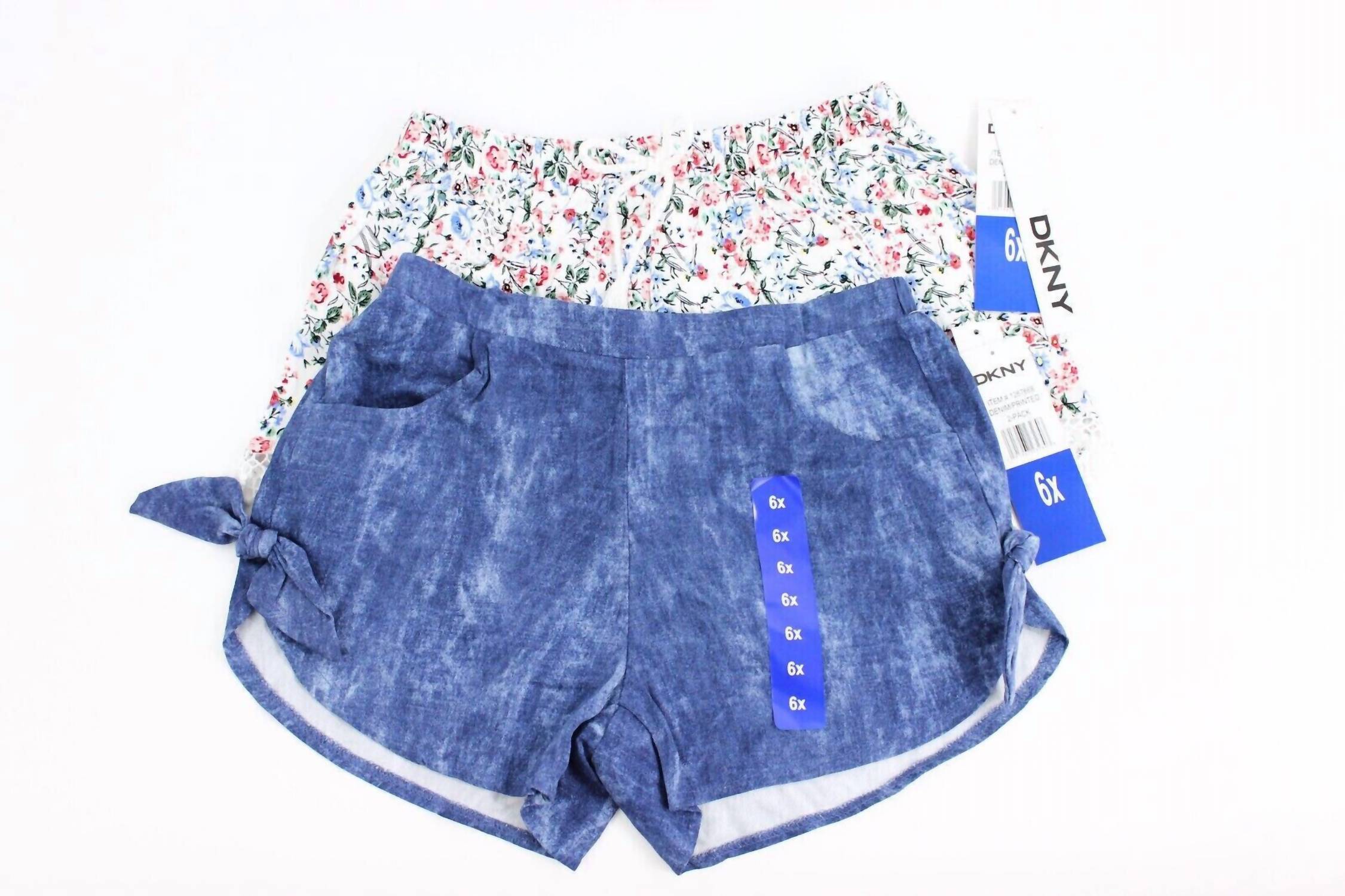 Dkny - DKNY Girls Shorts Pack of 2 with Waistband Drawstring Beautiful Crochet Lace