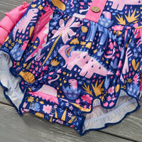 Pete + Lucy - Girls Darling Dinos Infant Romper