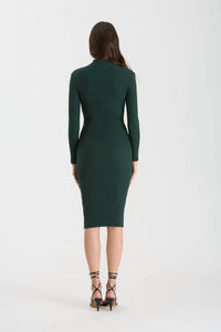 The Workshop Studio - MOCK NECK LONG SLEEVE SWEATER KNIT MIDI DRESS
