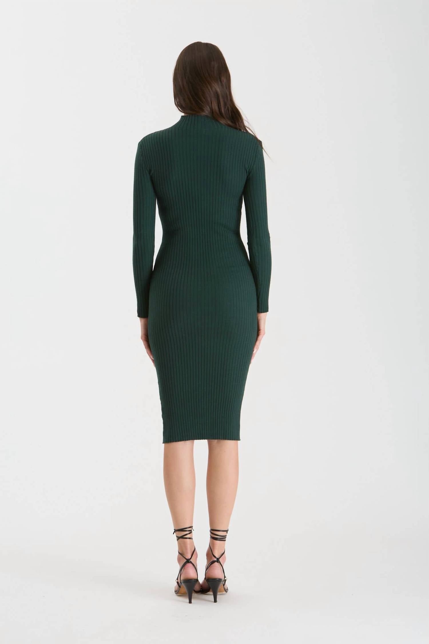 The Workshop Studio - MOCK NECK LONG SLEEVE SWEATER KNIT MIDI DRESS