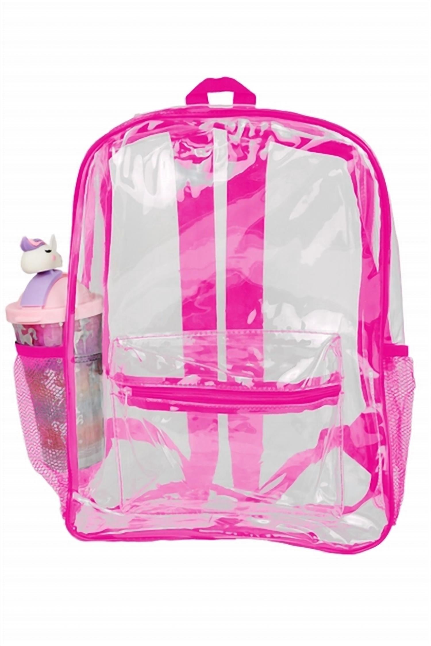 Cap Zone - Women's Extra Large Outlined Clear PVC Backpack