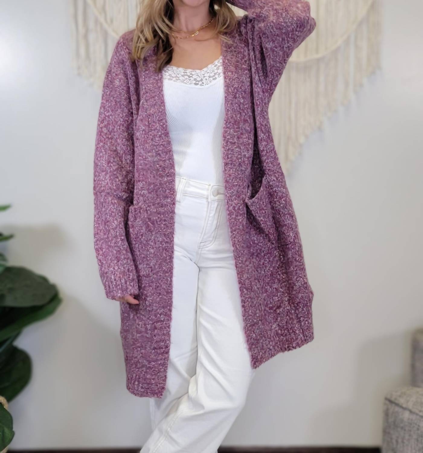 GILLI Allison Cardigan in purple - women's cardigan - view 6