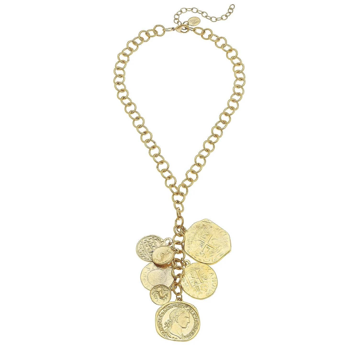 Susan Shaw - Women's Multi Coin Y Necklace