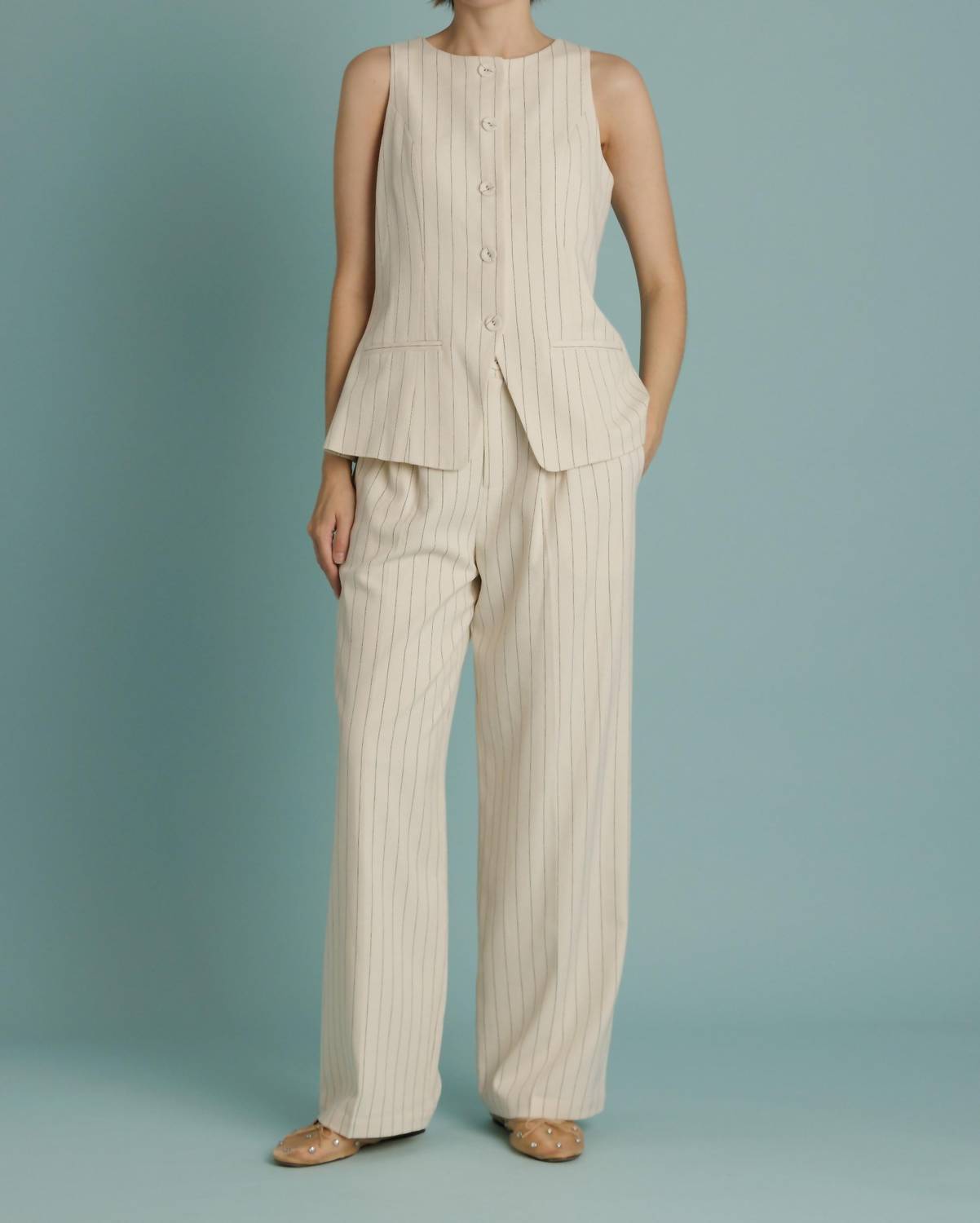 Aureum - Striped Tailored Vest