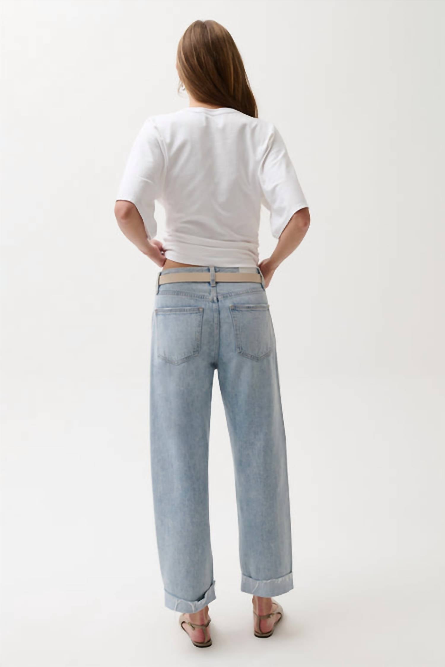 Pistola - Kacey Mid Rise Cuffed Boyfriend Jeans