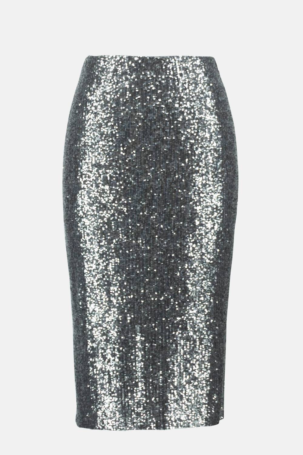 Joseph Ribkoff Sequined Pencil Skirt in silver - women's skirt - alternate view