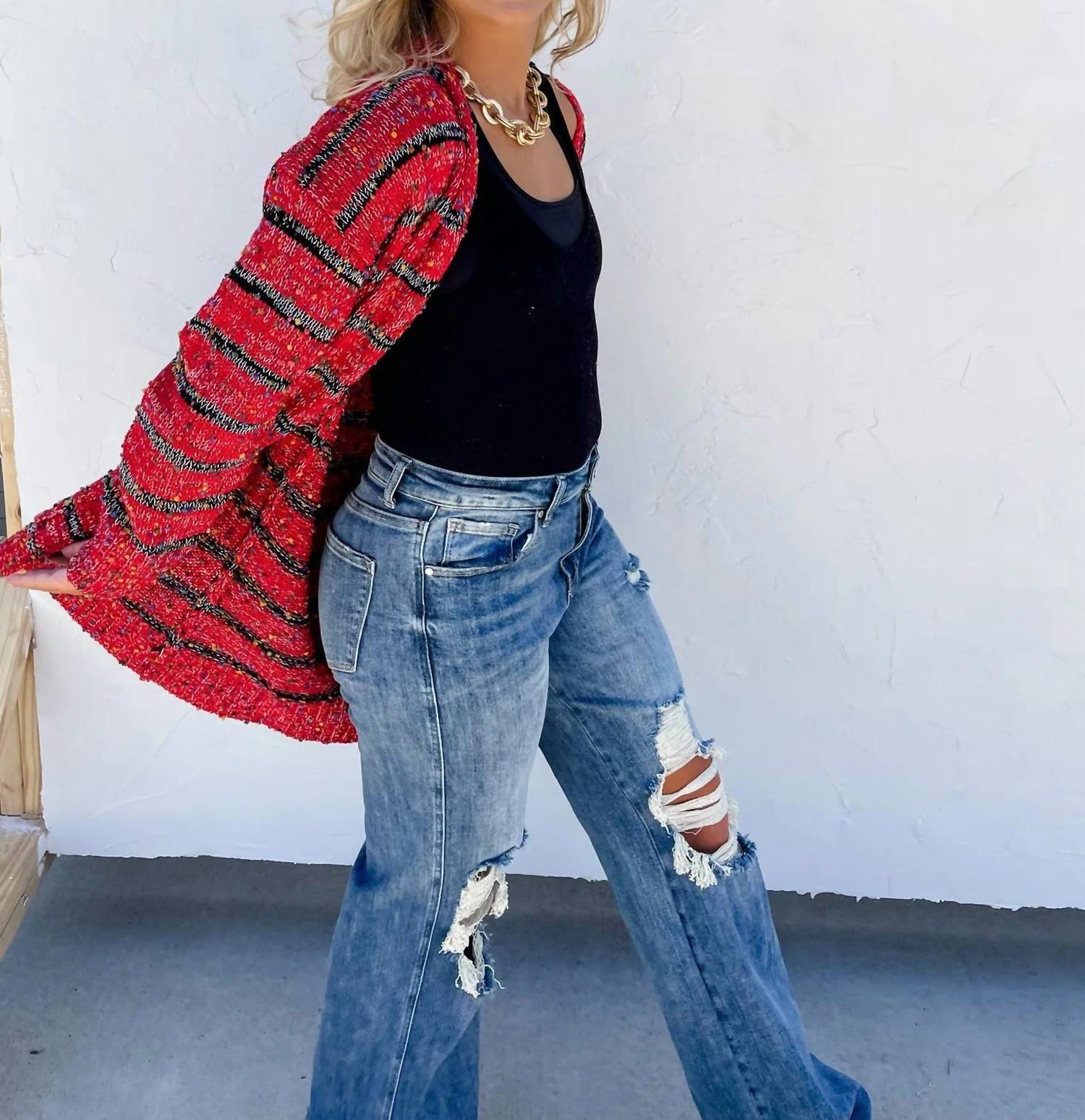 Blakely - Stripe Miley Dot Cardigans