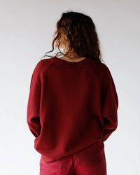DAYDREAMER Bruce Springsteen Vintage Raglan Sweatshirt in dark cherry - women's top - detail view