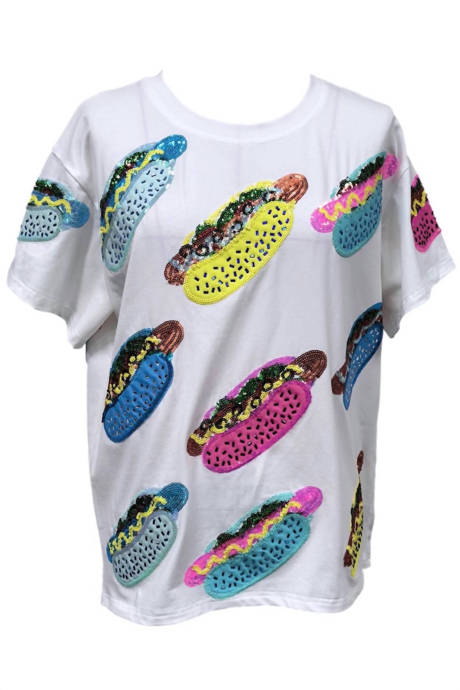 Queen Of Sparkles - Scattered Hot Dog Tee