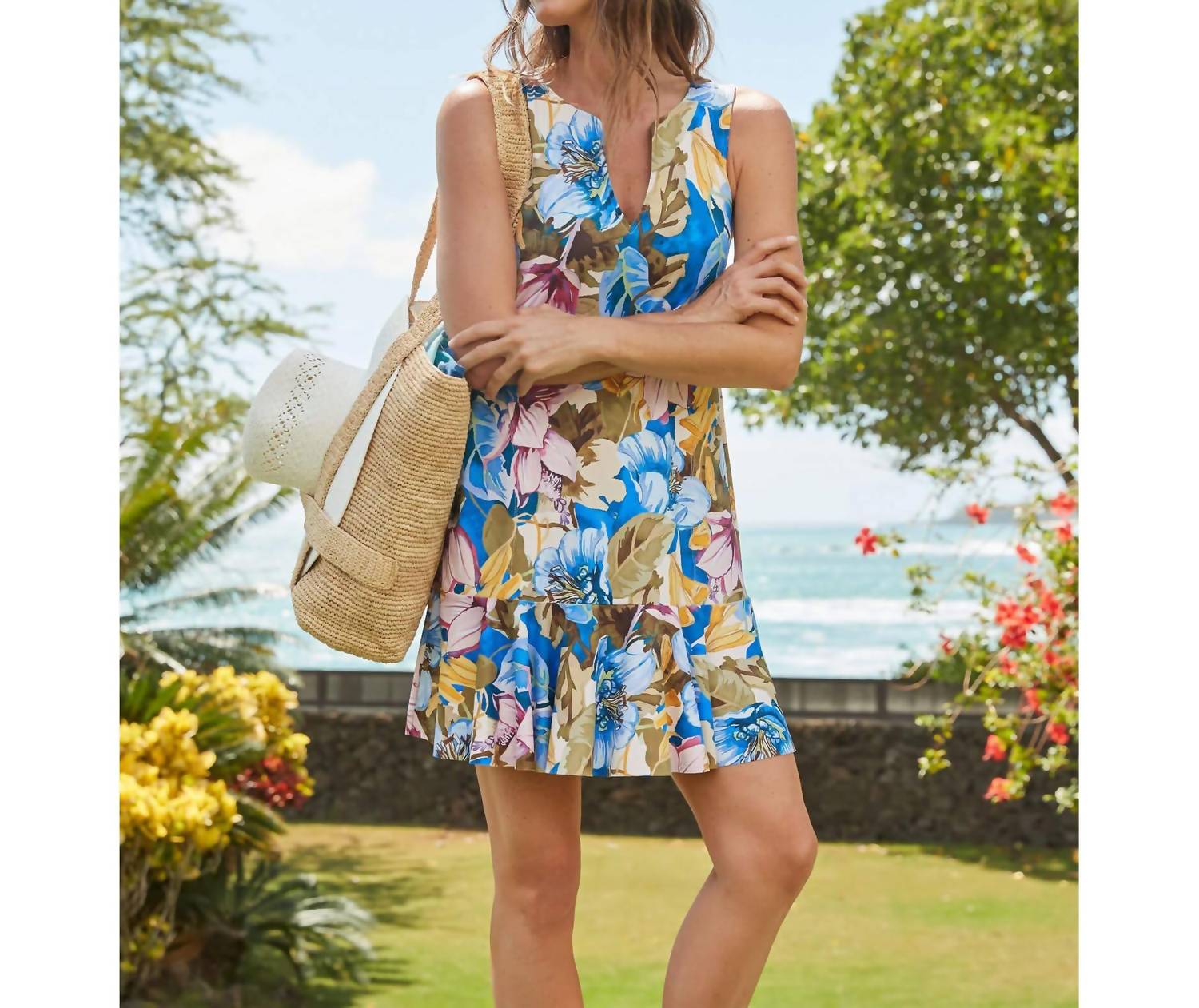 Tommy Bahama - Marbella Split Neck Spa Dress Cover Up