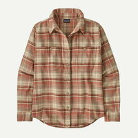 Patagonia Fjord Flannel Shirt in river plaid potters red - women's long sleeve top - alternate view