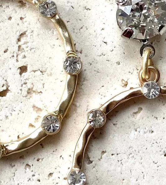 Vb & Co. - Women's Crystal Hoop Earrings