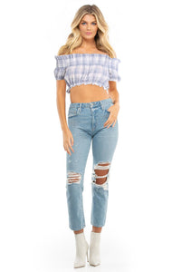 Beach Riot Paige Top in gingham - women's shirt - alternate view