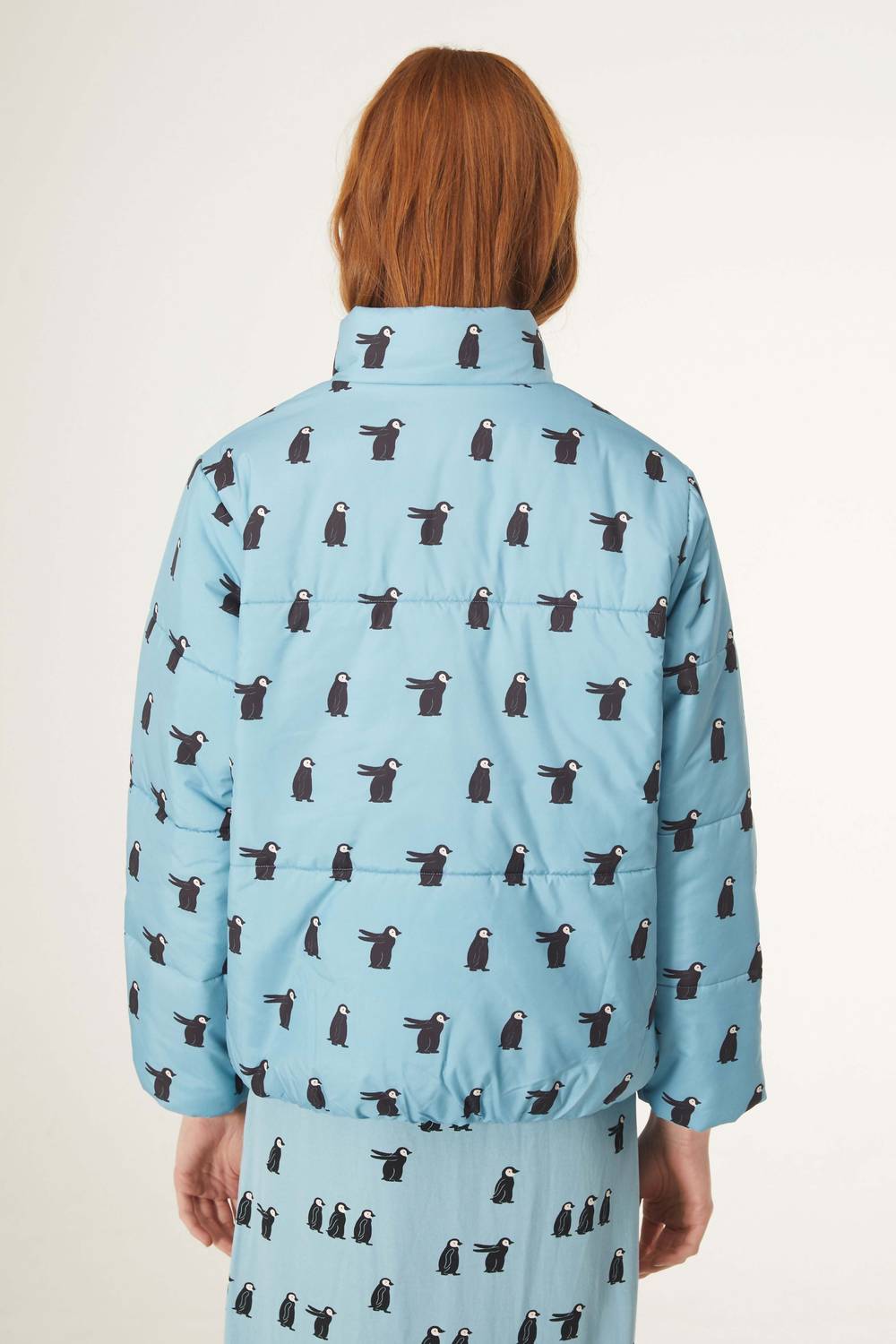 Compania Fantastica - Penguin Print Quilted Bomber Jacket