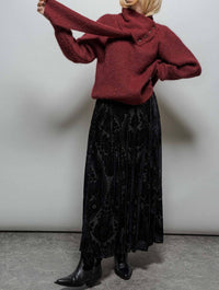 Urban Daizy - Detachable Scarf Ribbed Knit Sweater