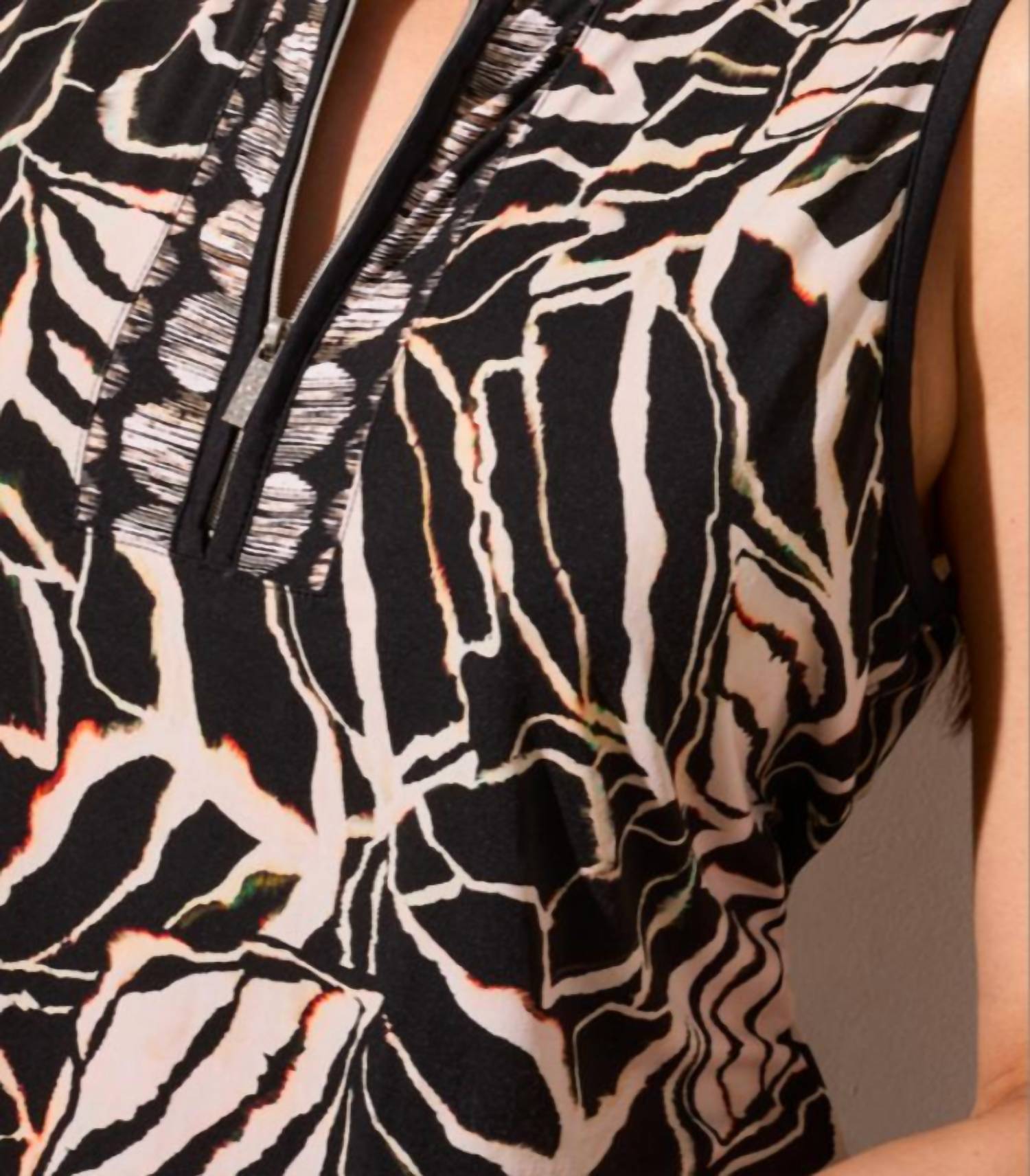 Tribal - Sleeveless Mini Dress With Pockets