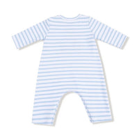 ANGEL DEAR Boys Mini Tractor Snap Shoulder Romper in blue - kids' item - alternate view