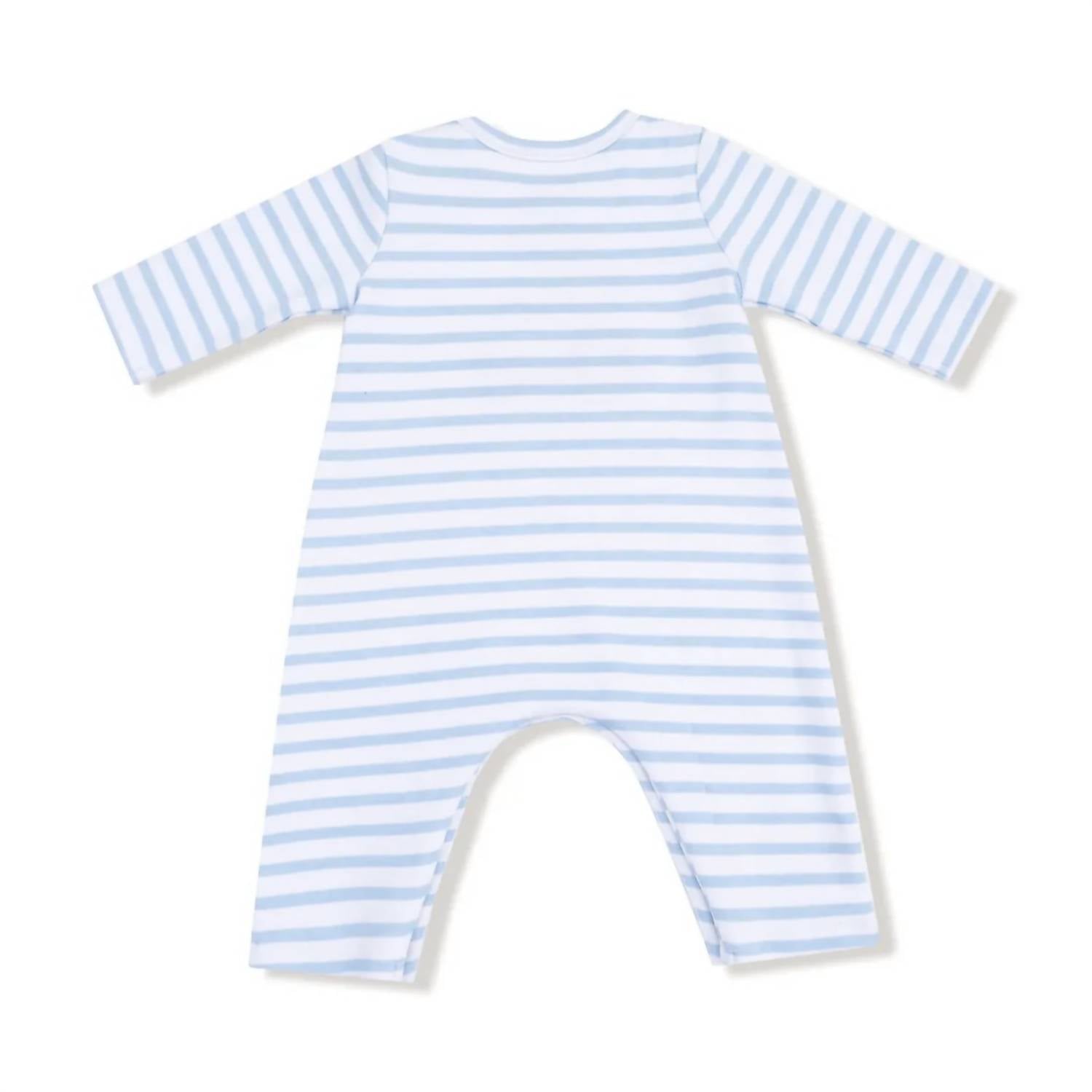 ANGEL DEAR Boys Mini Tractor Snap Shoulder Romper in blue - kids' item - alternate view