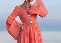 Zinnia Pearl - Women's Sexy Shoulders Maxi Dress