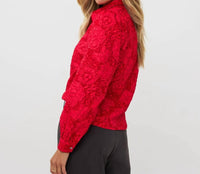 Esqualo - Brandee Two-tone Flower Jacquard Blouse