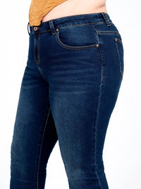 Grace In La - Basic Soft Denim Mid-Rise Skinny Jeans