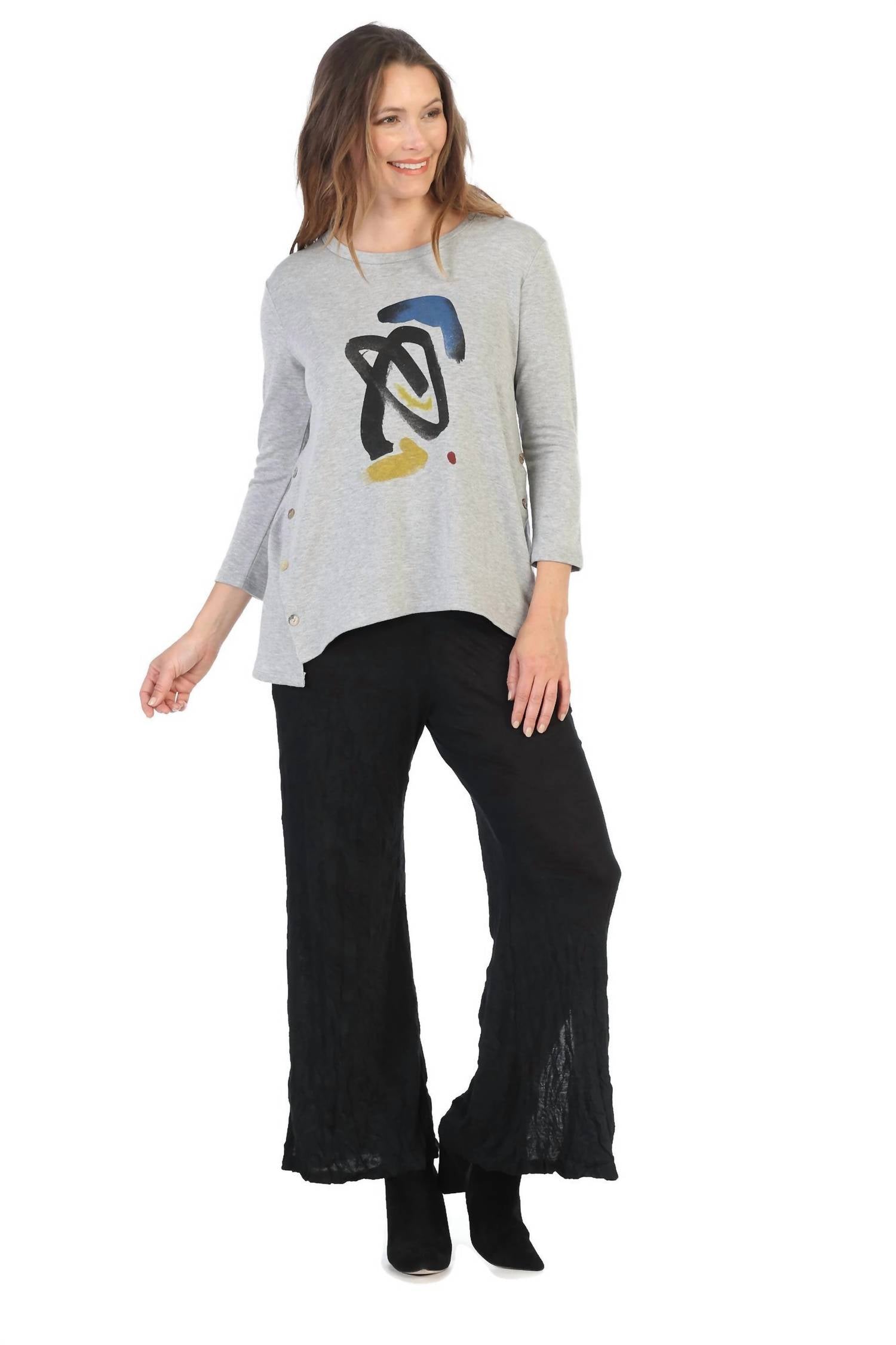 Jess & Jane - Jasmine Baby Terry Button Accent Top