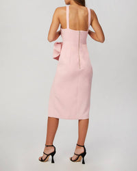 BETINA BOW SPLIT MIDI DRESS
