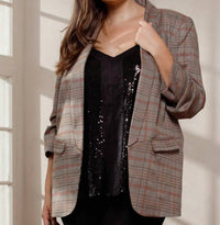 Oddi - Plaid Collared Blazer
