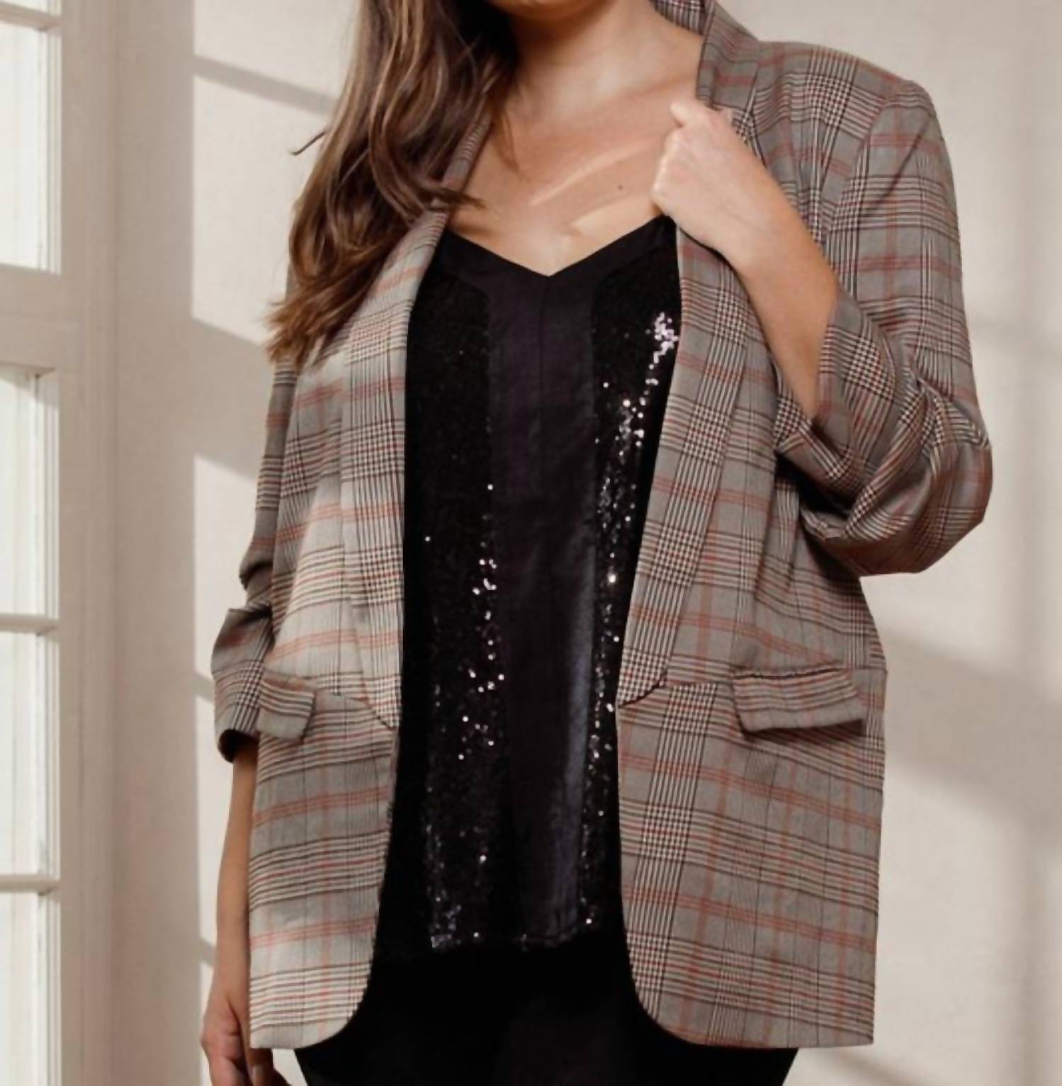 Oddi - Plaid Collared Blazer