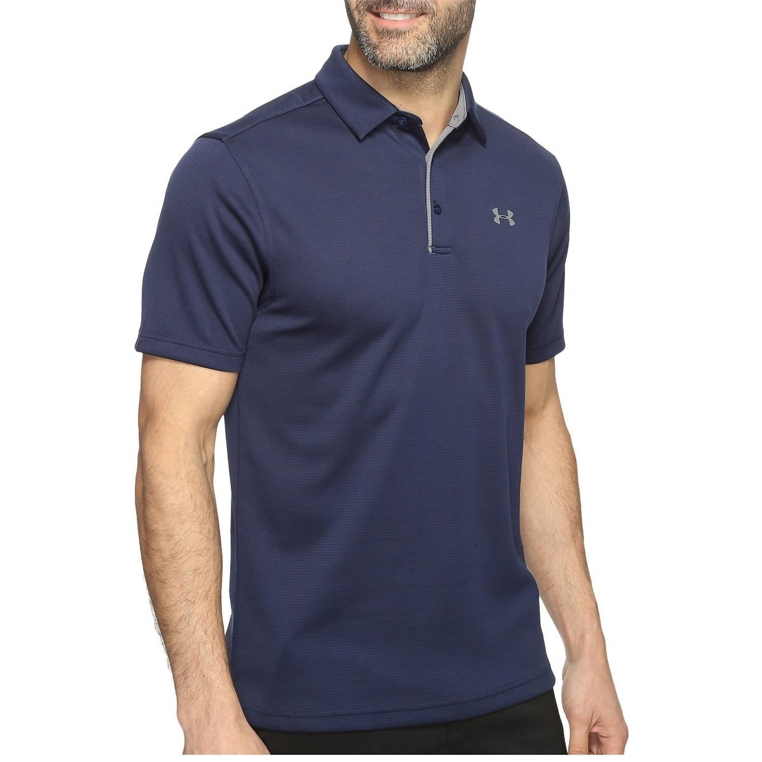 UNDER ARMOUR Tech Button Up Placket Polo in midnight navy - men's shirt - view 4