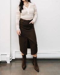 Gentle Fawn - Women's Front Slit Midi Skirt