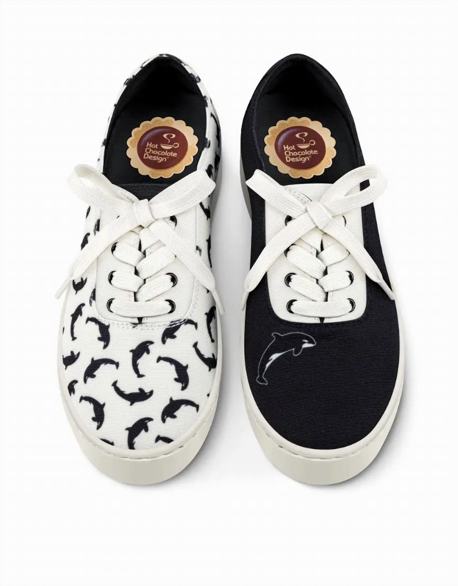 Hot Chocolate Design Women's Oceanic Casual Sneaker in black - women's sneaker - detail view