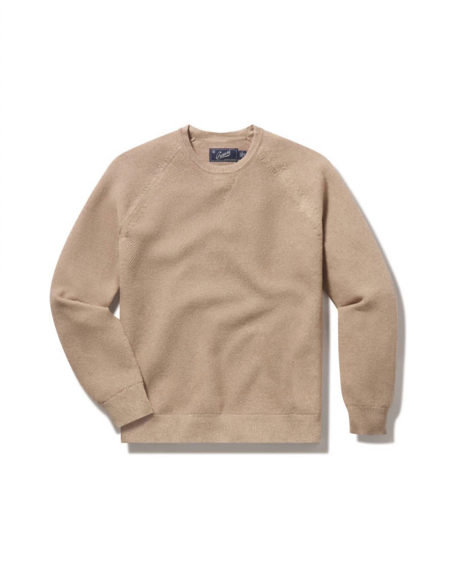 Grayers Men's Ernest Cotton Cashmere Crew Sweater in oatmeal - women's sweater
