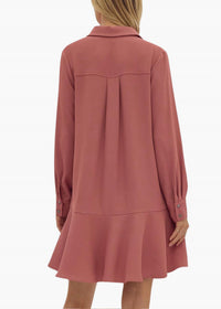 entro Darcy Flutter Mini Dress in mauve - women's dress - detail view
