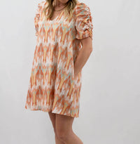 ADRIENNE Satin Petals Dress in pastel print - women's dress