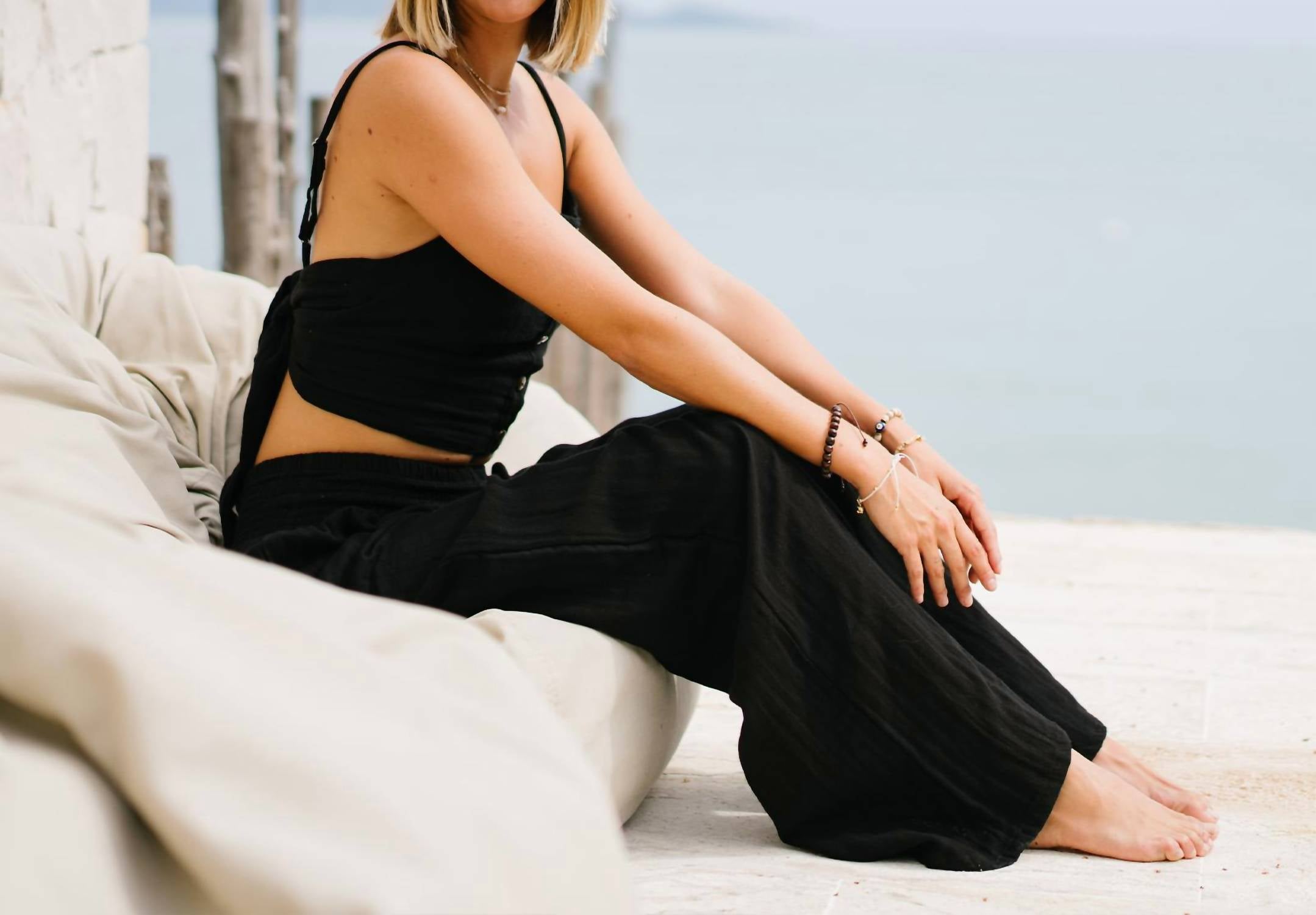 Lotus & Luna - Wide Leg Cotton Pants